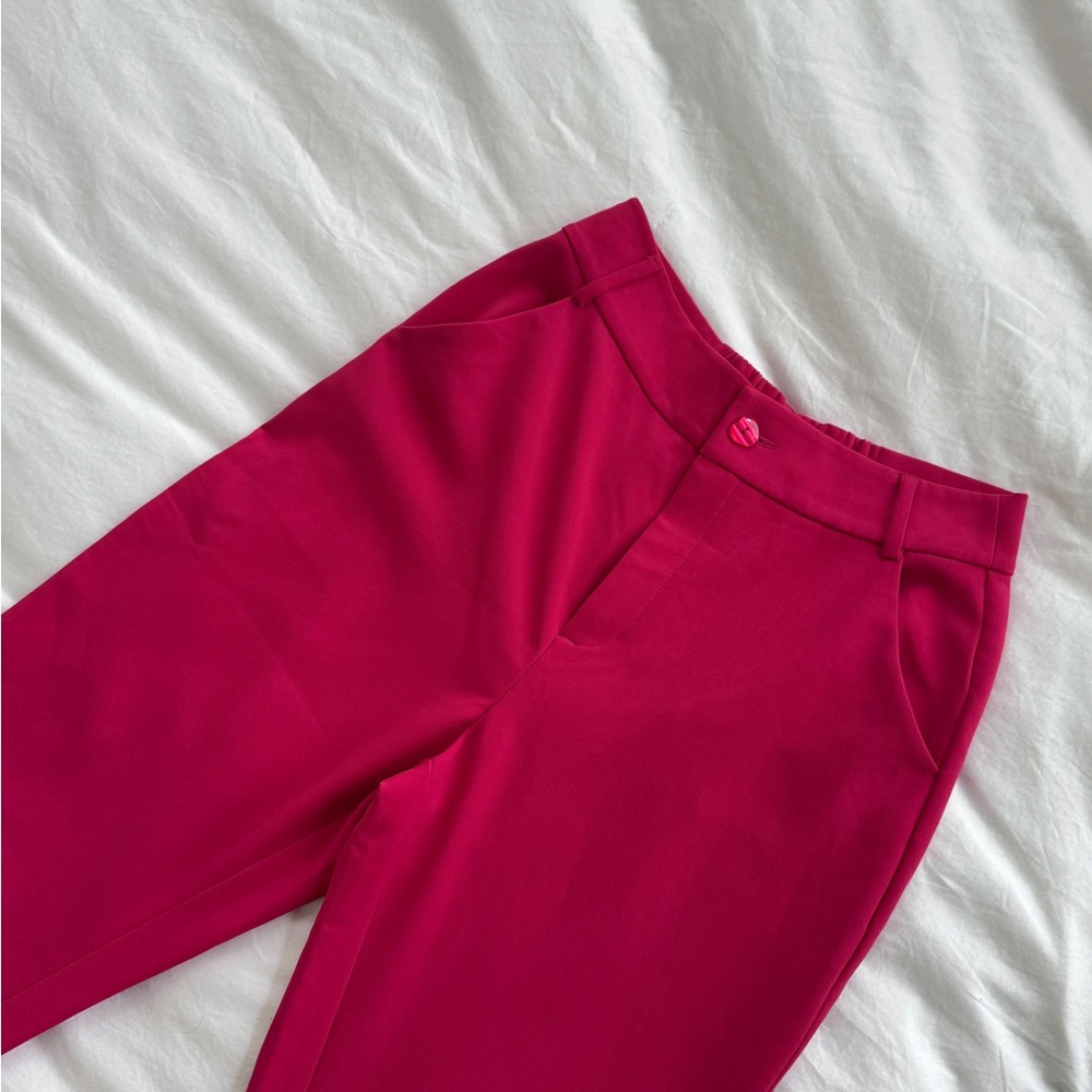 Women's Fuschia High Waisted Flared Pants